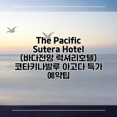 The Pacific Sutera Hotel (바다전망 럭셔리호텔) 코타키나발루 아고다 특가 예약팁