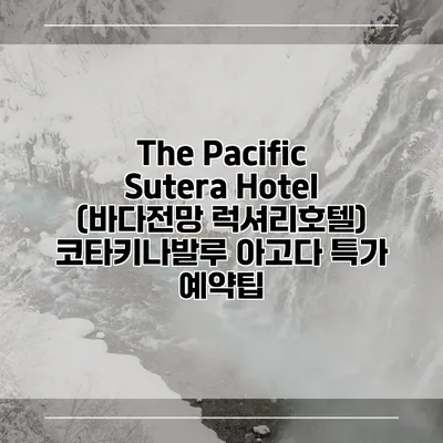 The Pacific Sutera Hotel (바다전망 럭셔리호텔) 코타키나발루 아고다 특가 예약팁