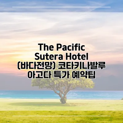 The Pacific Sutera Hotel (바다전망) 코타키나발루 아고다 특가 예약팁