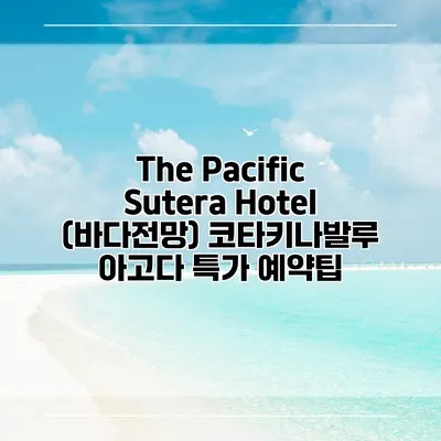 The Pacific Sutera Hotel (바다전망) 코타키나발루 아고다 특가 예약팁