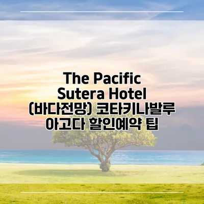 The Pacific Sutera Hotel (바다전망) 코타키나발루 아고다 할인예약 팁