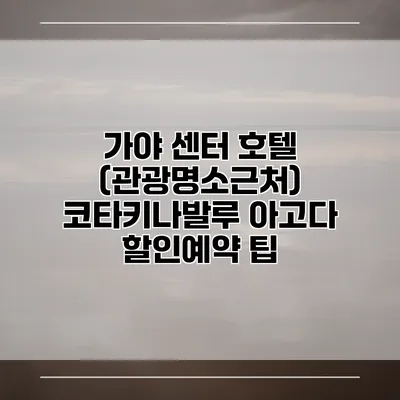 가야 센터 호텔 (관광명소근처) 코타키나발루 아고다 할인예약 팁