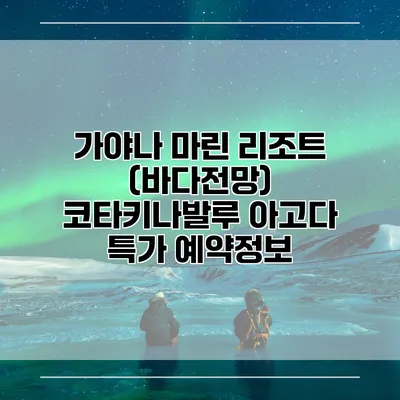가야나 마린 리조트 (바다전망) 코타키나발루 아고다 특가 예약정보