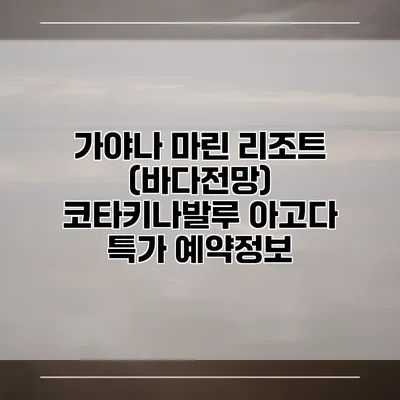 가야나 마린 리조트 (바다전망) 코타키나발루 아고다 특가 예약정보