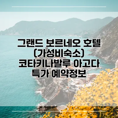 그랜드 보르네오 호텔 (가성비숙소) 코타키나발루 아고다 특가 예약정보
