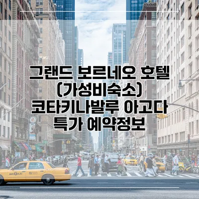 그랜드 보르네오 호텔 (가성비숙소) 코타키나발루 아고다 특가 예약정보