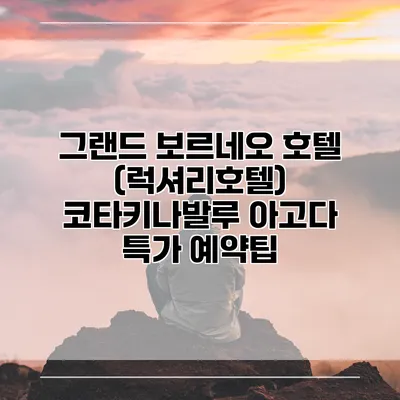 그랜드 보르네오 호텔 (럭셔리호텔) 코타키나발루 아고다 특가 예약팁