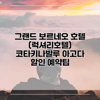 그랜드 보르네오 호텔 (럭셔리호텔) 코타키나발루 아고다 할인 예약팁