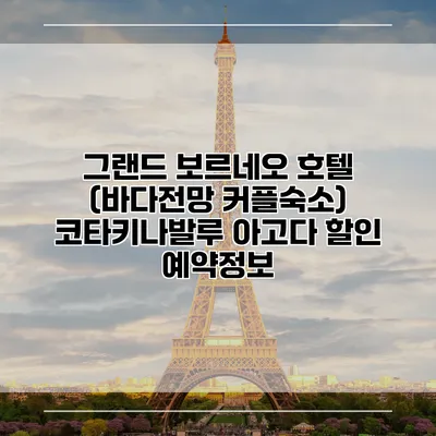 그랜드 보르네오 호텔 (바다전망 커플숙소) 코타키나발루 아고다 할인 예약정보