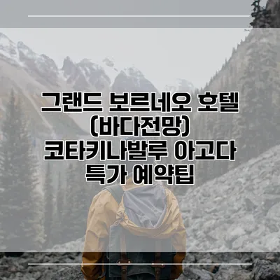 그랜드 보르네오 호텔 (바다전망) 코타키나발루 아고다 특가 예약팁