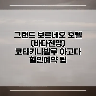 그랜드 보르네오 호텔 (바다전망) 코타키나발루 아고다 할인예약 팁