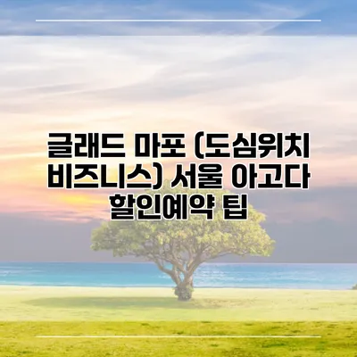 글래드 마포 (도심위치 비즈니스) 서울 아고다 할인예약 팁