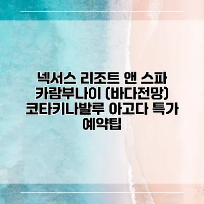 넥서스 리조트 앤 스파 카람부나이 (바다전망) 코타키나발루 아고다 특가 예약팁