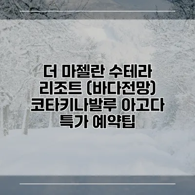더 마젤란 수테라 리조트 (바다전망) 코타키나발루 아고다 특가 예약팁