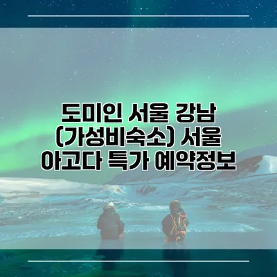 도미인 서울 강남 (가성비숙소) 서울 아고다 특가 예약정보