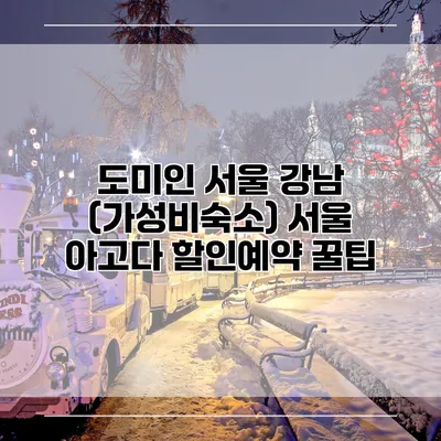 도미인 서울 강남 (가성비숙소) 서울 아고다 할인예약 꿀팁