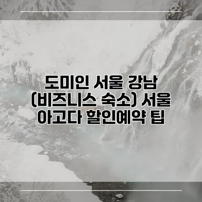 도미인 서울 강남 (비즈니스 숙소) 서울 아고다 할인예약 팁
