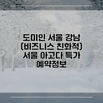 도미인 서울 강남 (비즈니스 친화적) 서울 아고다 특가 예약정보