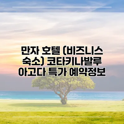 만자 호텔 (비즈니스 숙소) 코타키나발루 아고다 특가 예약정보