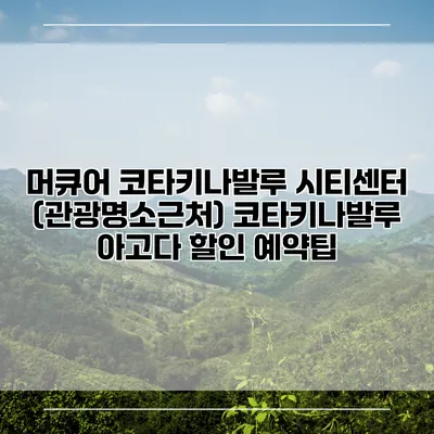 머큐어 코타키나발루 시티센터 (관광명소근처) 코타키나발루 아고다 할인 예약팁