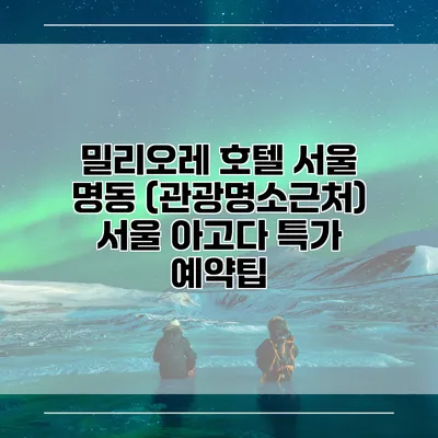 밀리오레 호텔 서울 명동 (관광명소근처) 서울 아고다 특가 예약팁