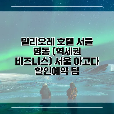 밀리오레 호텔 서울 명동 (역세권 비즈니스) 서울 아고다 할인예약 팁