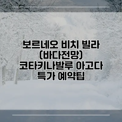 보르네오 비치 빌라 (바다전망) 코타키나발루 아고다 특가 예약팁