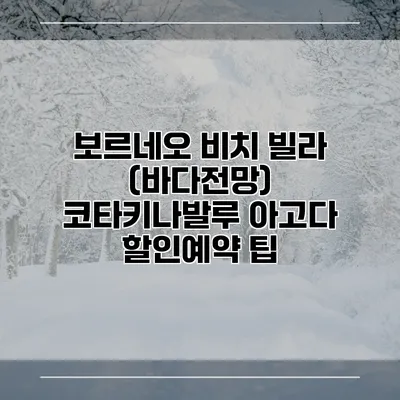 보르네오 비치 빌라 (바다전망) 코타키나발루 아고다 할인예약 팁