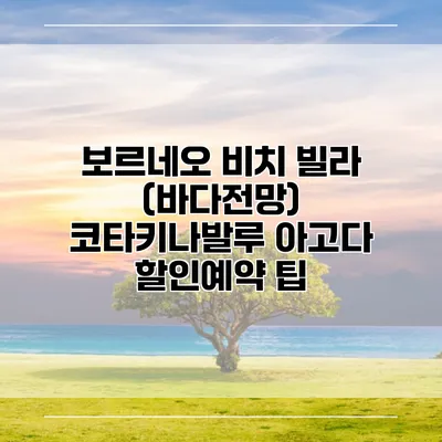 보르네오 비치 빌라 (바다전망) 코타키나발루 아고다 할인예약 팁