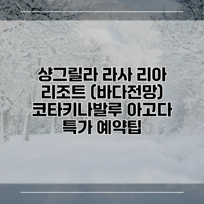 샹그릴라 라사 리아 리조트 (바다전망) 코타키나발루 아고다 특가 예약팁