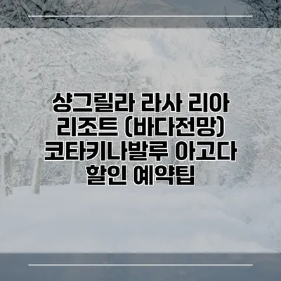 샹그릴라 라사 리아 리조트 (바다전망) 코타키나발루 아고다 할인 예약팁