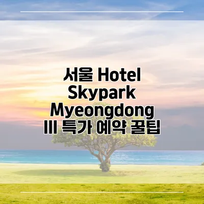 서울 Hotel Skypark Myeongdong III 특가 예약 꿀팁