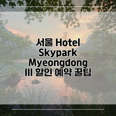 서울 Hotel Skypark Myeongdong III 할인 예약 꿀팁