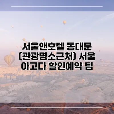 서울앤호텔 동대문 (관광명소근처) 서울 아고다 할인예약 팁