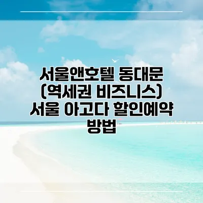 서울앤호텔 동대문 (역세권 비즈니스) 서울 아고다 할인예약 방법