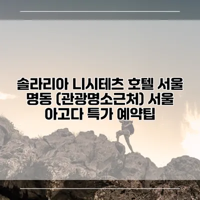 솔라리아 니시테츠 호텔 서울 명동 (관광명소근처) 서울 아고다 특가 예약팁