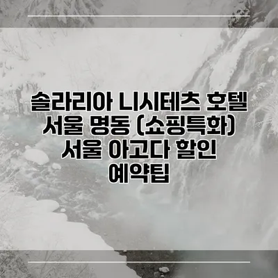 솔라리아 니시테츠 호텔 서울 명동 (쇼핑특화) 서울 아고다 할인 예약팁