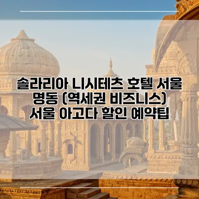 솔라리아 니시테츠 호텔 서울 명동 (역세권 비즈니스) 서울 아고다 할인 예약팁