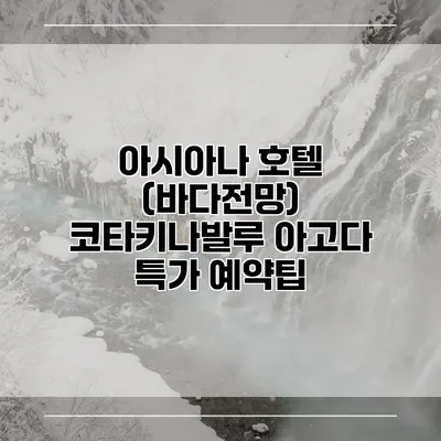 아시아나 호텔 (바다전망) 코타키나발루 아고다 특가 예약팁