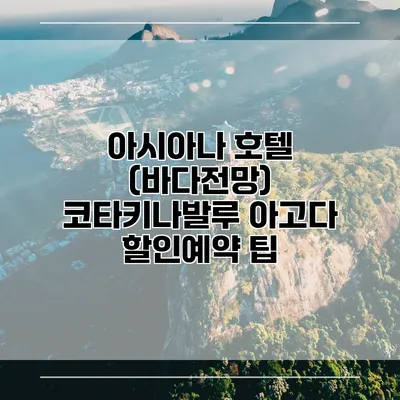 아시아나 호텔 (바다전망) 코타키나발루 아고다 할인예약 팁