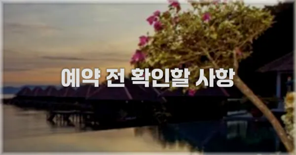 예약 전 확인할 사항