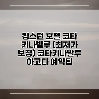 킹스턴 호텔 코타 키나발루 (최저가 보장) 코타키나발루 아고다 예약팁