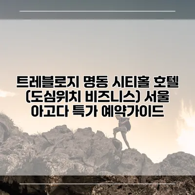 트레블로지 명동 시티홀 호텔 (도심위치 비즈니스) 서울 아고다 특가 예약가이드