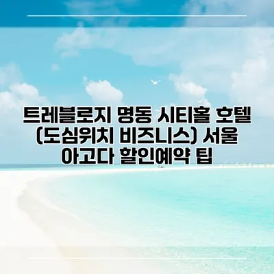 트레블로지 명동 시티홀 호텔 (도심위치 비즈니스) 서울 아고다 할인예약 팁
