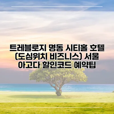 트레블로지 명동 시티홀 호텔 (도심위치 비즈니스) 서울 아고다 할인코드 예약팁