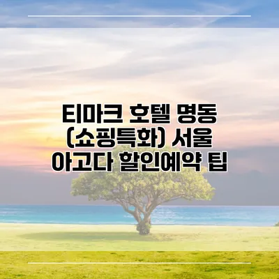 티마크 호텔 명동 (쇼핑특화) 서울 아고다 할인예약 팁
