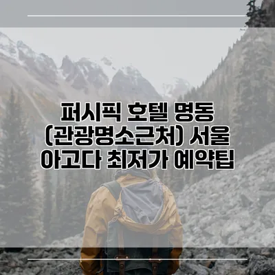 퍼시픽 호텔 명동 (관광명소근처) 서울 아고다 최저가 예약팁