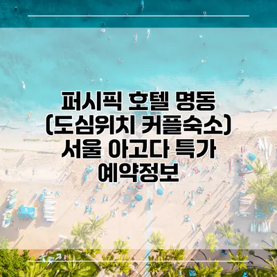 퍼시픽 호텔 명동 (도심위치 커플숙소) 서울 아고다 특가 예약정보