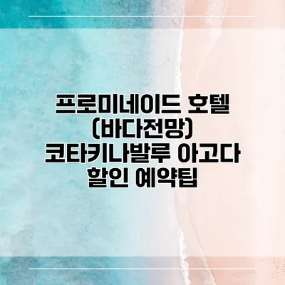 프로미네이드 호텔 (바다전망) 코타키나발루 아고다 할인 예약팁