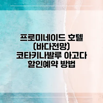 프로미네이드 호텔 (바다전망) 코타키나발루 아고다 할인예약 방법